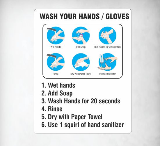 Hand sanitizing Signs